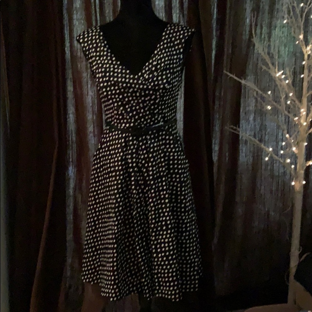 Jessica Simpson dress black with white polka dots